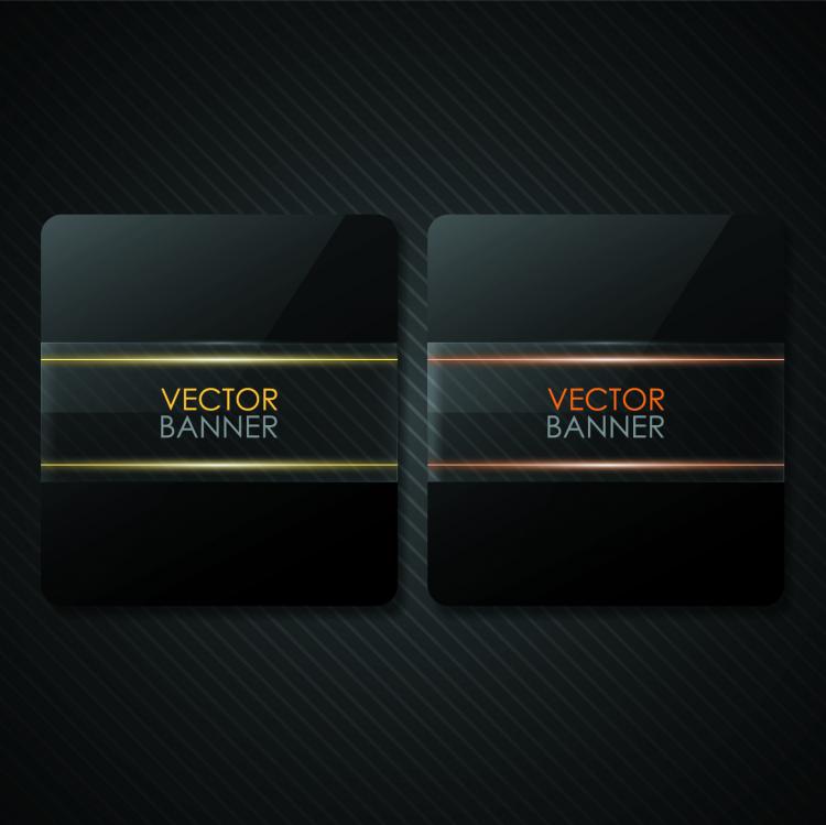 free vector The black cool banner02vector